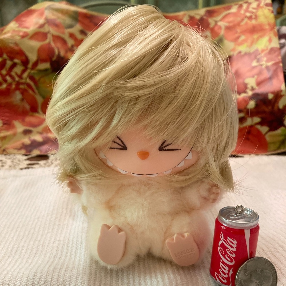 LABUBU WIG, blonde, coke can. NO DOLL
